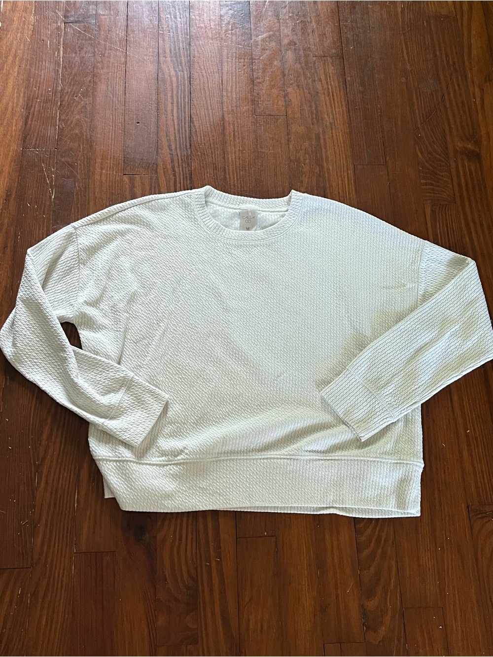CALIA by Carrie Underwood Cream Knit Crewneck Sweater